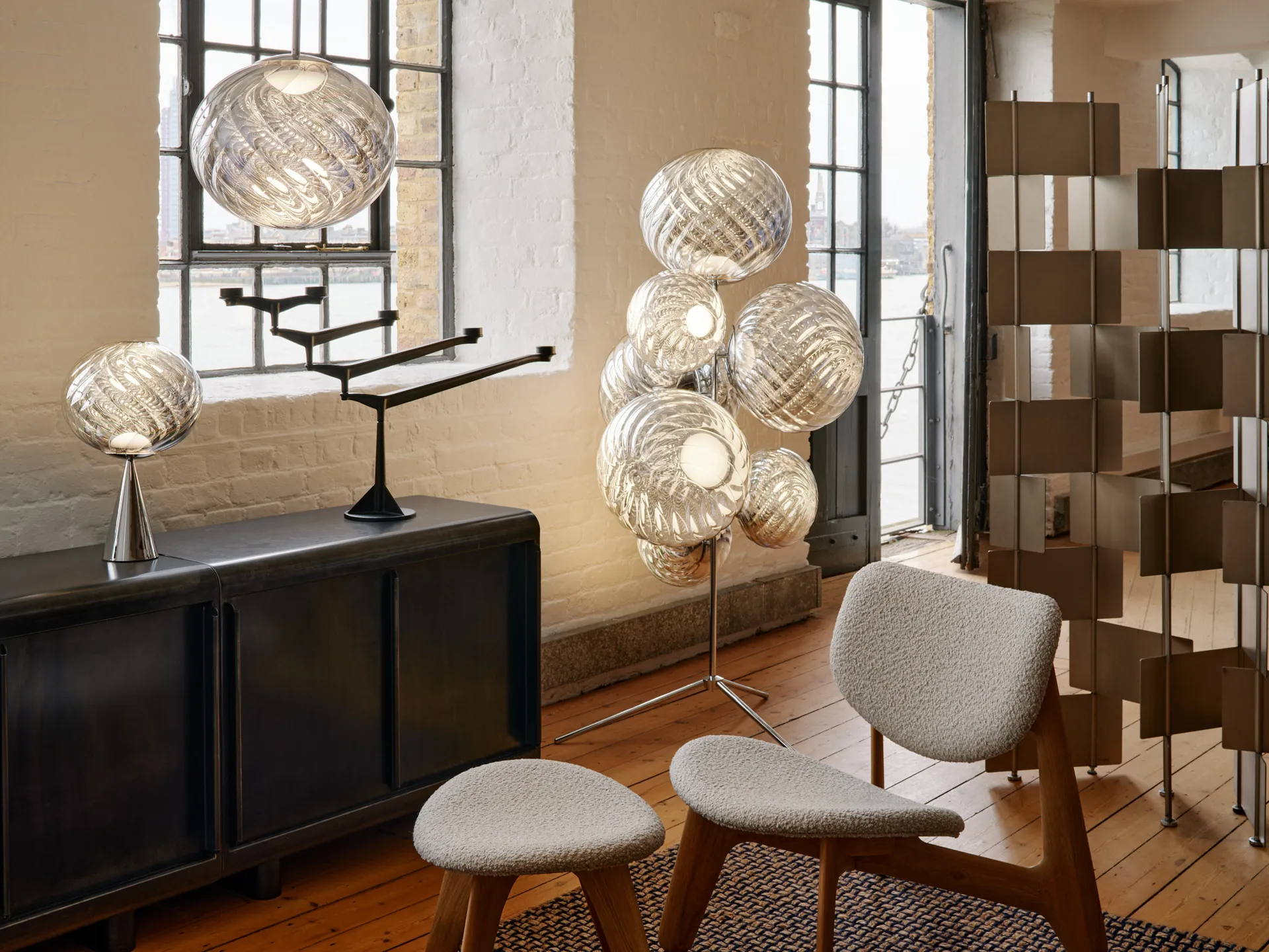 Lámpara colgante Whirl Ø30 cm, Plateado  Tom Dixon