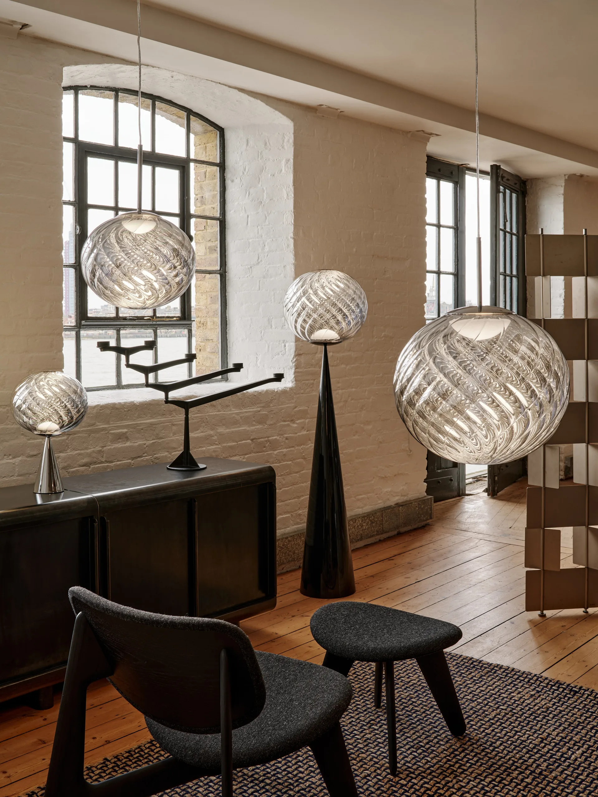 Lámpara colgante Whirl Ø45 cm, Plateado Tom Dixon
