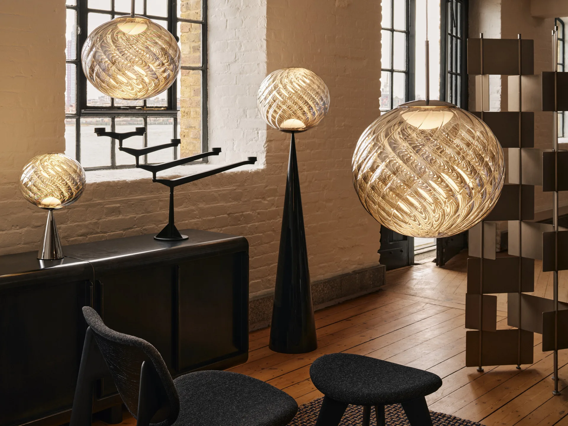 Lámpara colgante Whirl Ø45 cm, Plateado Tom Dixon