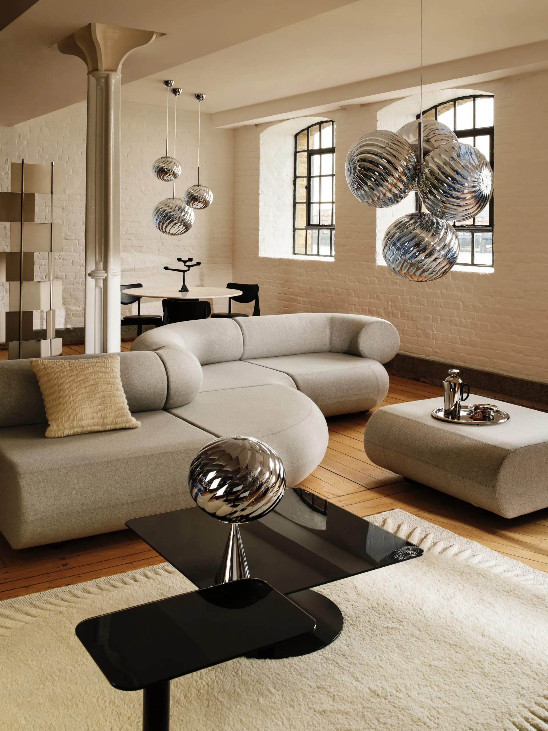 Lámpara colgante Whirl Ø45 cm, Plateado Tom Dixon