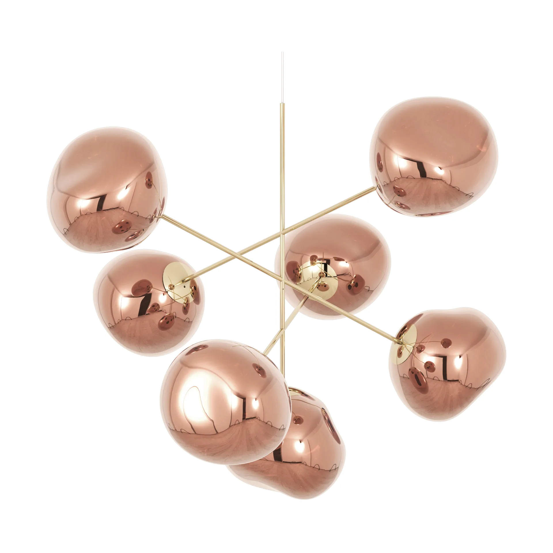 Lámpara de araña Melt Chandelier grande LED 196 cm, Cobre Tom Dixon