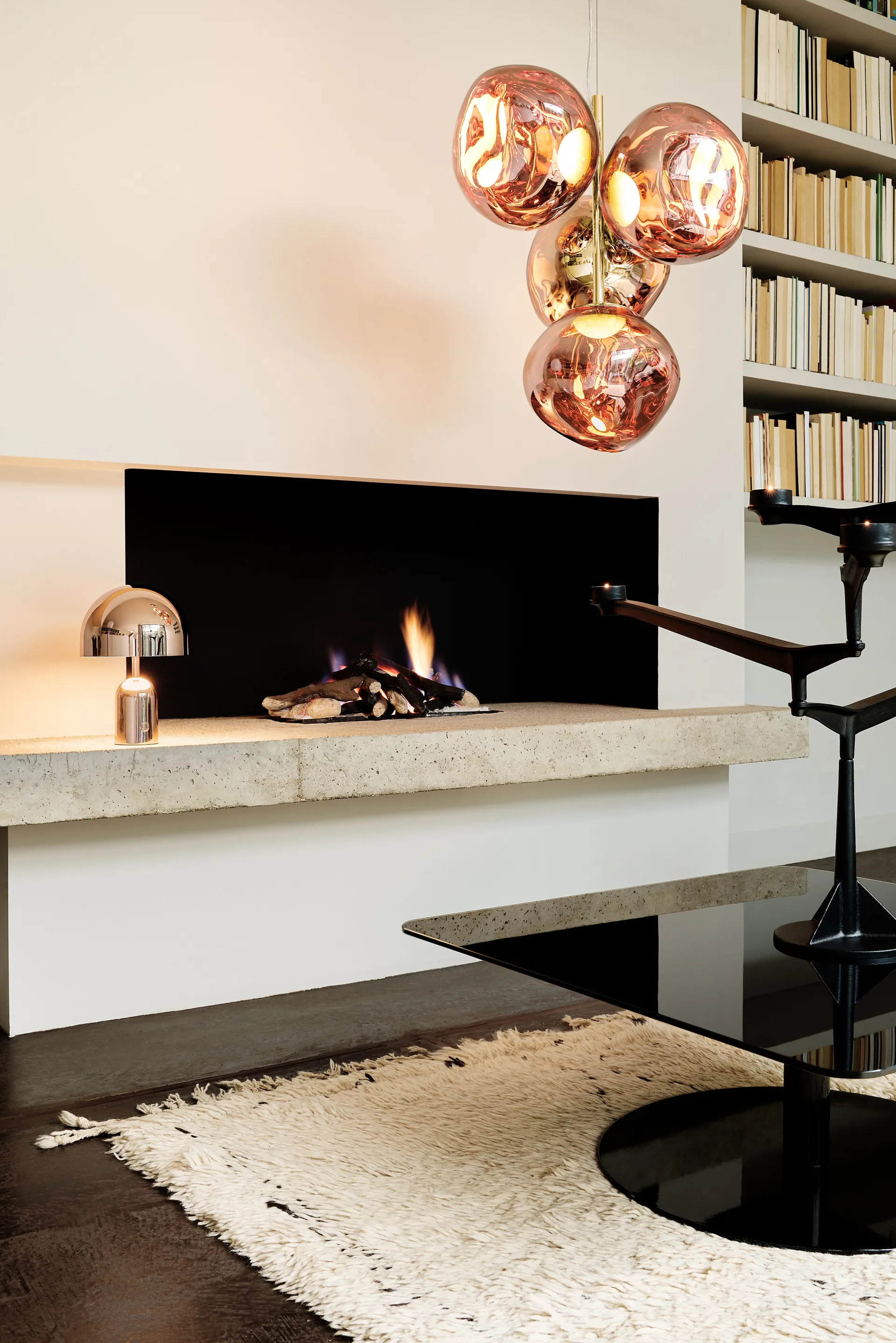 Lámpara de araña Melt Chandelier grande LED 196 cm, Cobre Tom Dixon