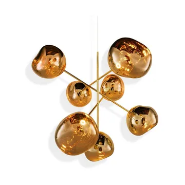 Lámpara de araña Melt Chandelier grande LED 196 cm - Dorado - Tom Dixon