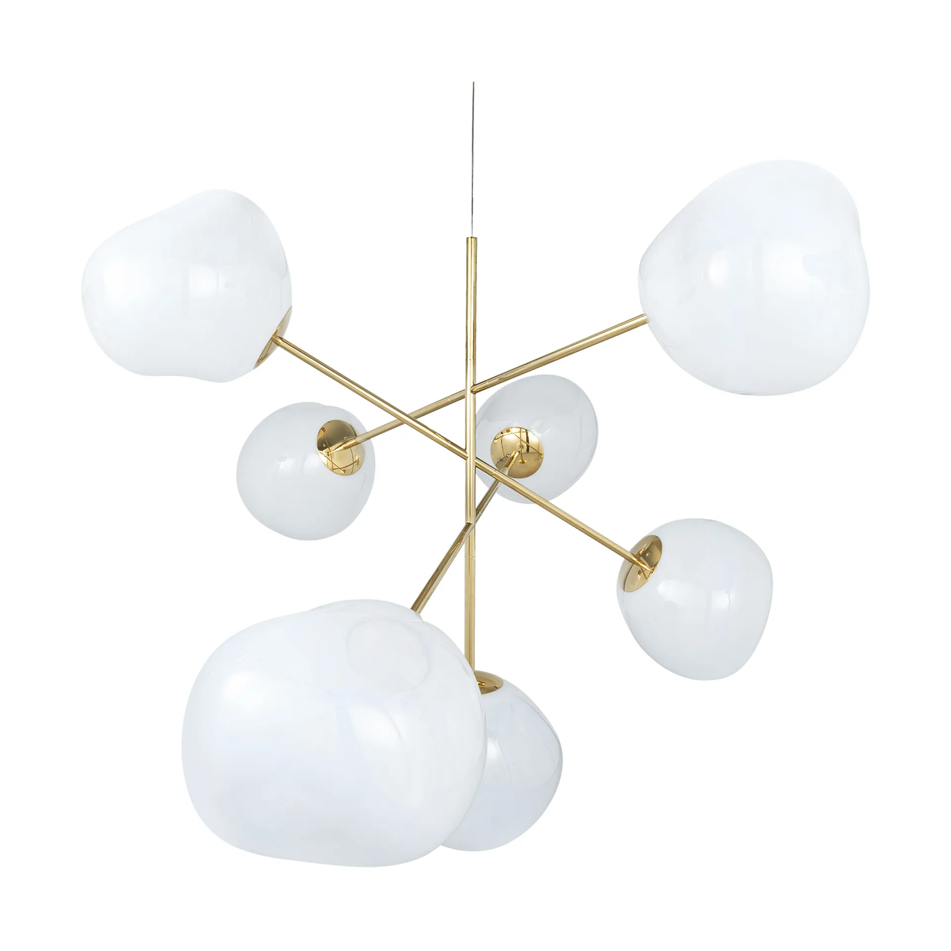Lámpara de araña Melt Chandelier grande LED 196 cm, Ópalo-Dorado Tom Dixon