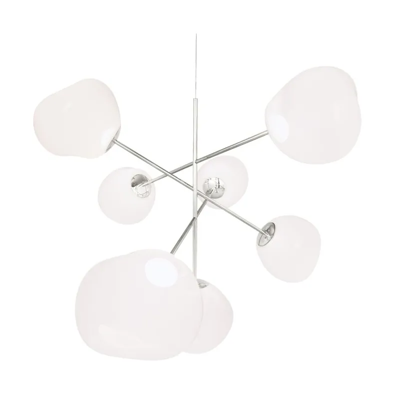Lámpara de araña Melt Chandelier grande LED 196 cm, Ópalo-Plateado Tom Dixon