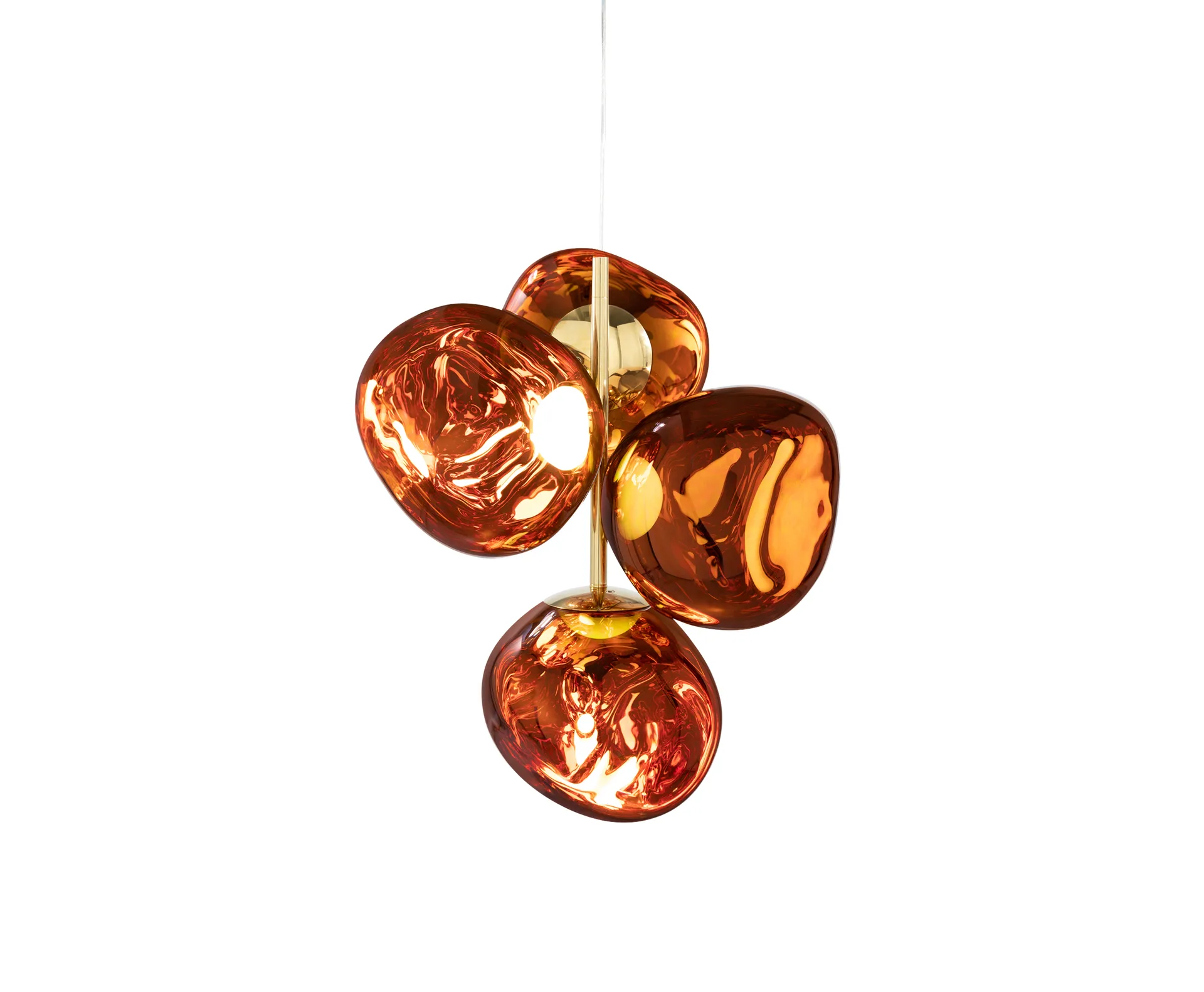 Lámpara de araña Melt Chandelier mini LED 63,4 cm, Cobre Tom Dixon