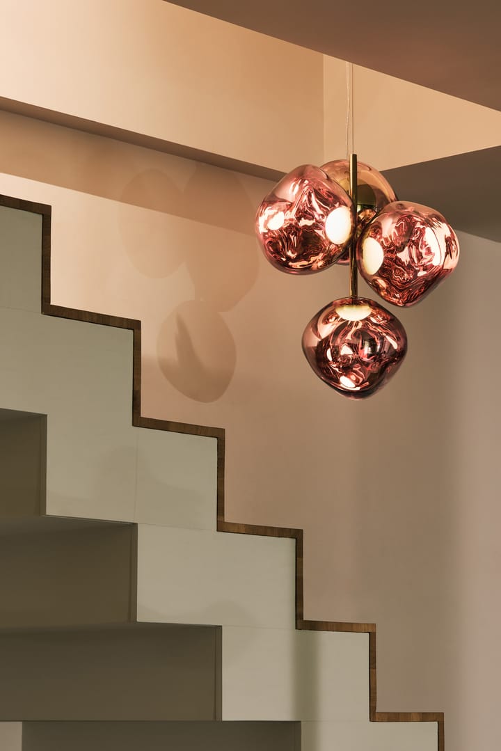 Lámpara de araña Melt Chandelier mini LED 63,4 cm, Cobre Tom Dixon