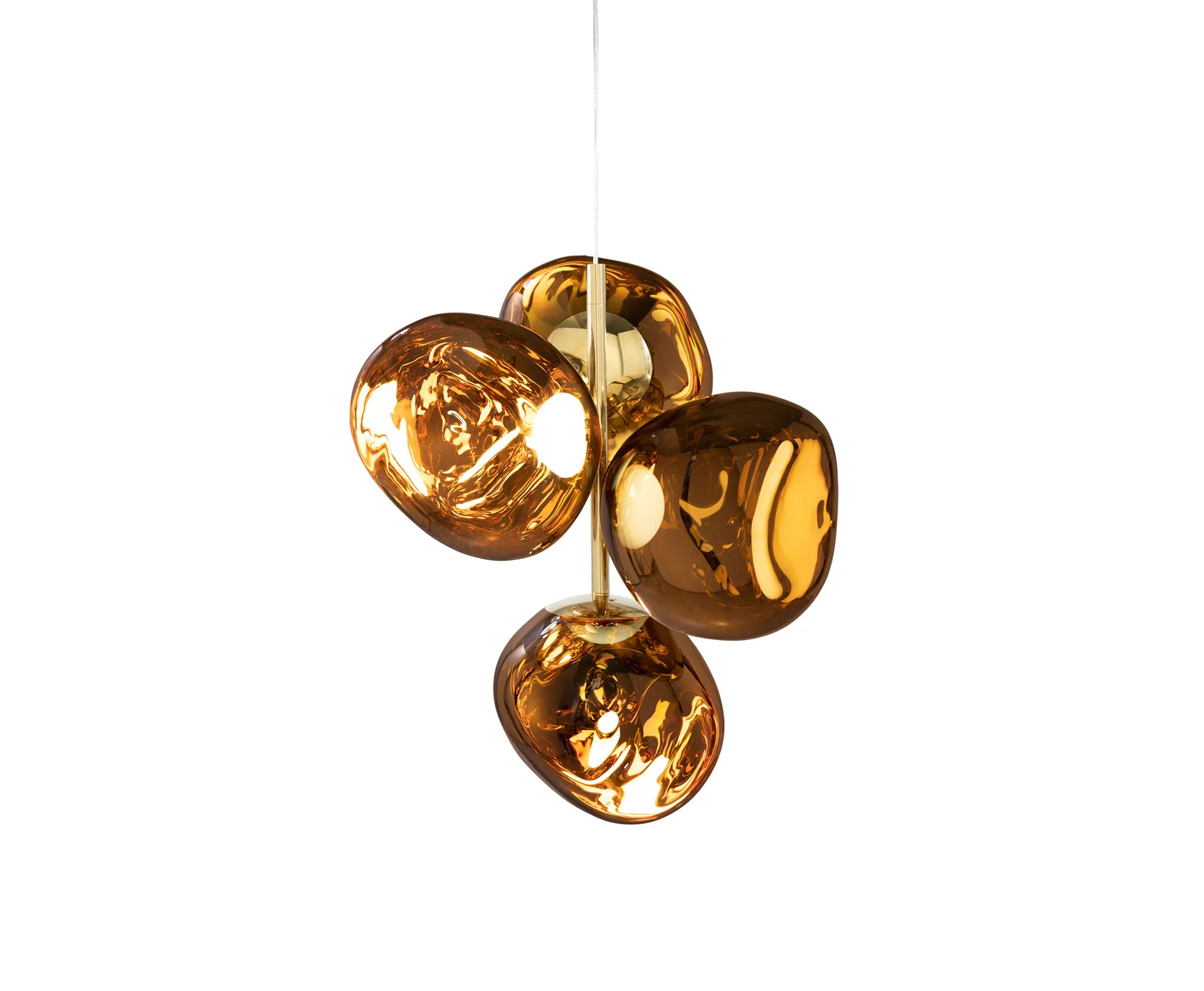 Lámpara de araña Melt Chandelier mini LED 63,4 cm, Dorado Tom Dixon