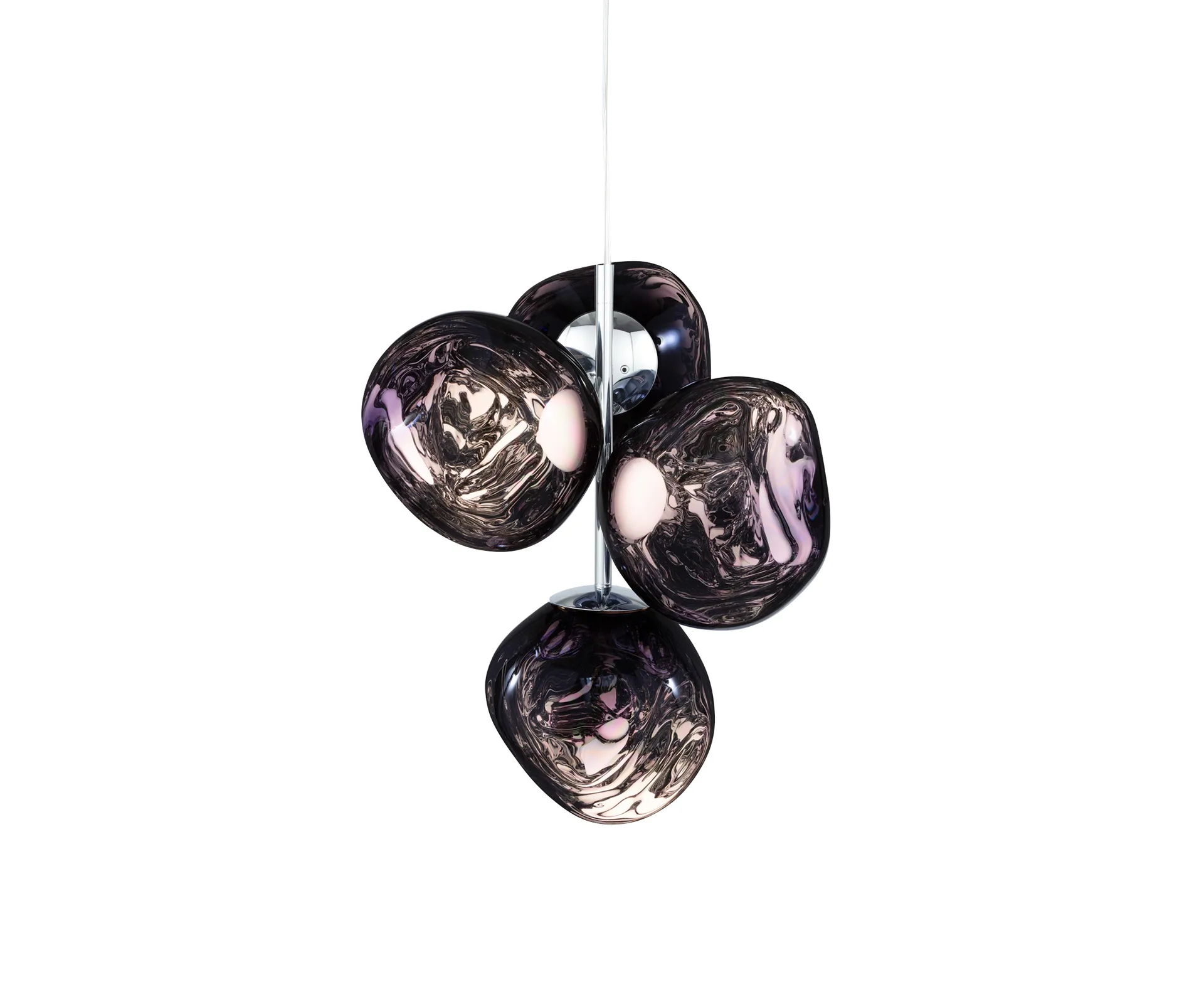 Lámpara de araña Melt Chandelier mini LED 63,4 cm, Humo Tom Dixon