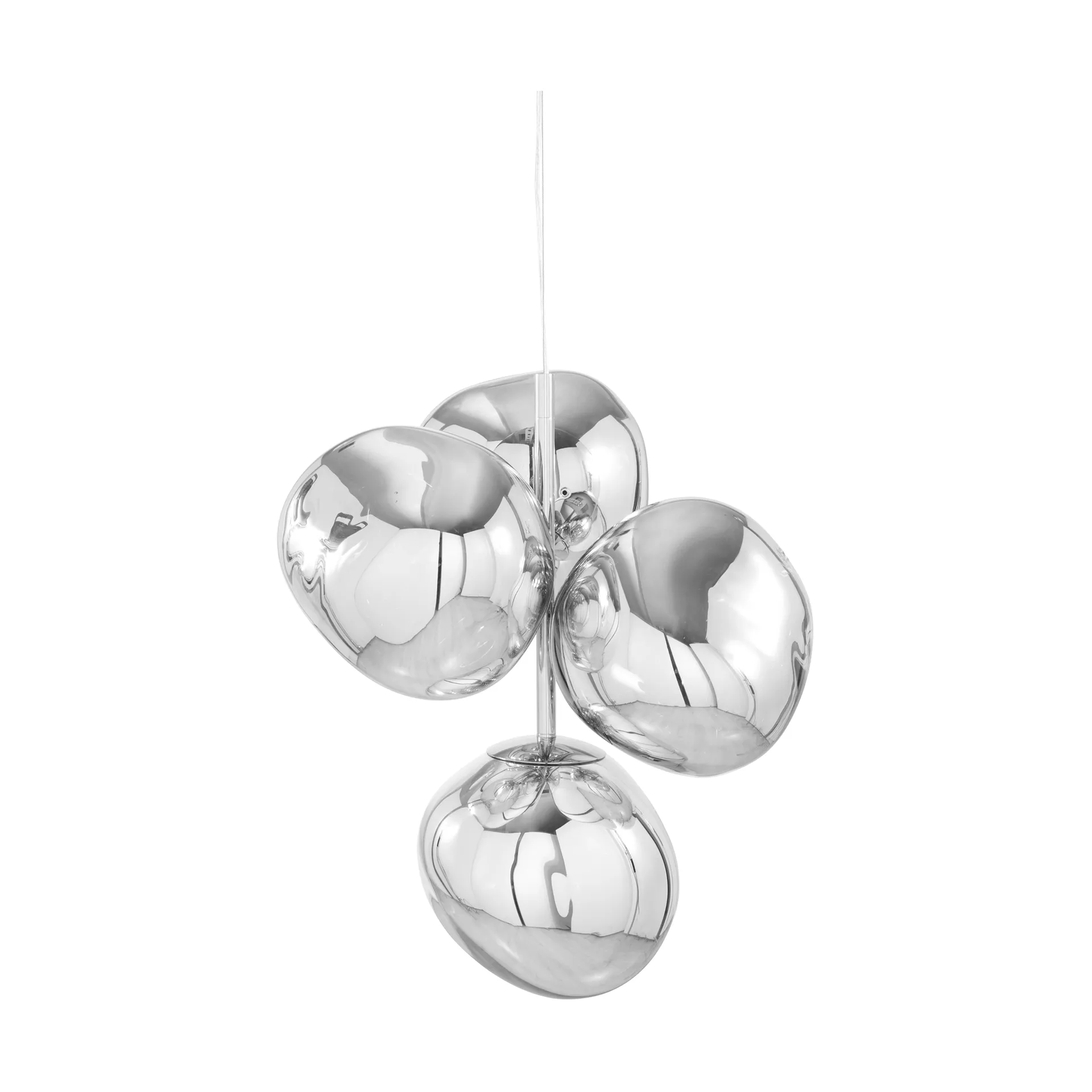 Lámpara de araña Melt Chandelier mini LED 63,4 cm, Plateado Tom Dixon