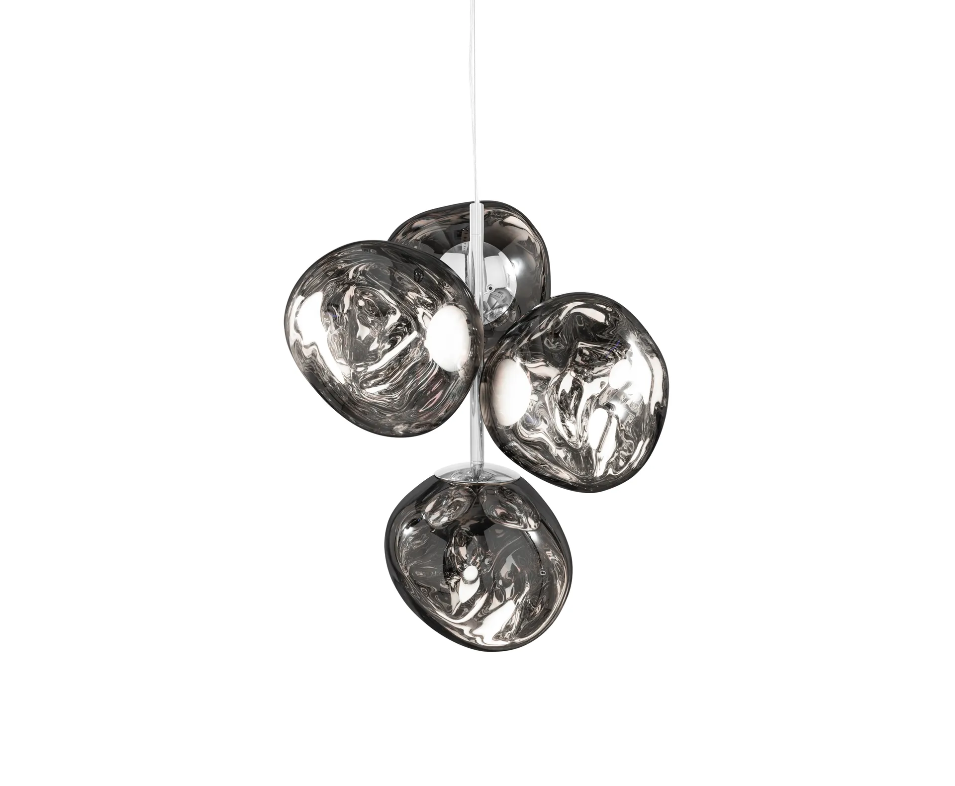 Lámpara de araña Melt Chandelier mini LED 63,4 cm, Plateado Tom Dixon