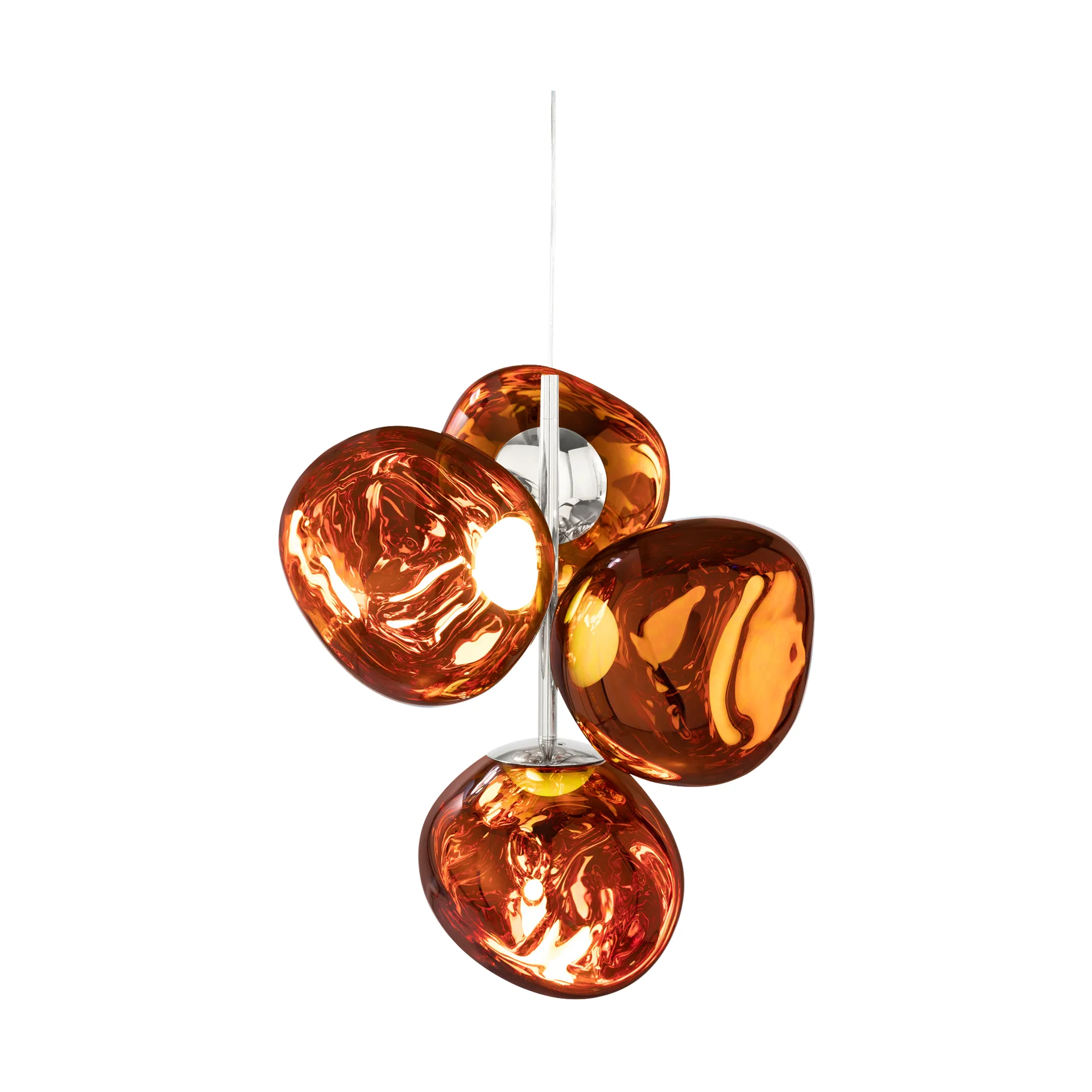 Lámpara de araña Melt Chandelier pequeña LED 103 cm, Cobre Tom Dixon