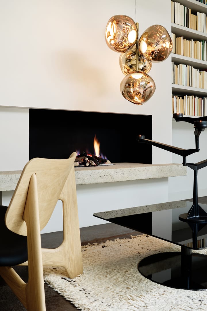 Lámpara de araña Melt Chandelier pequeña LED 103 cm, Dorado Tom Dixon