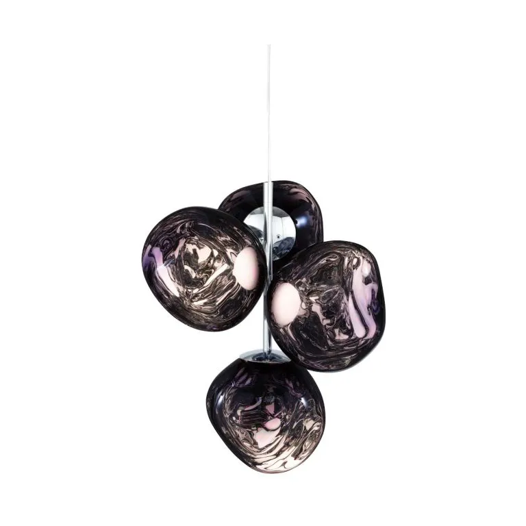 Lámpara de araña Melt Chandelier pequeña LED 103 cm, Humo Tom Dixon