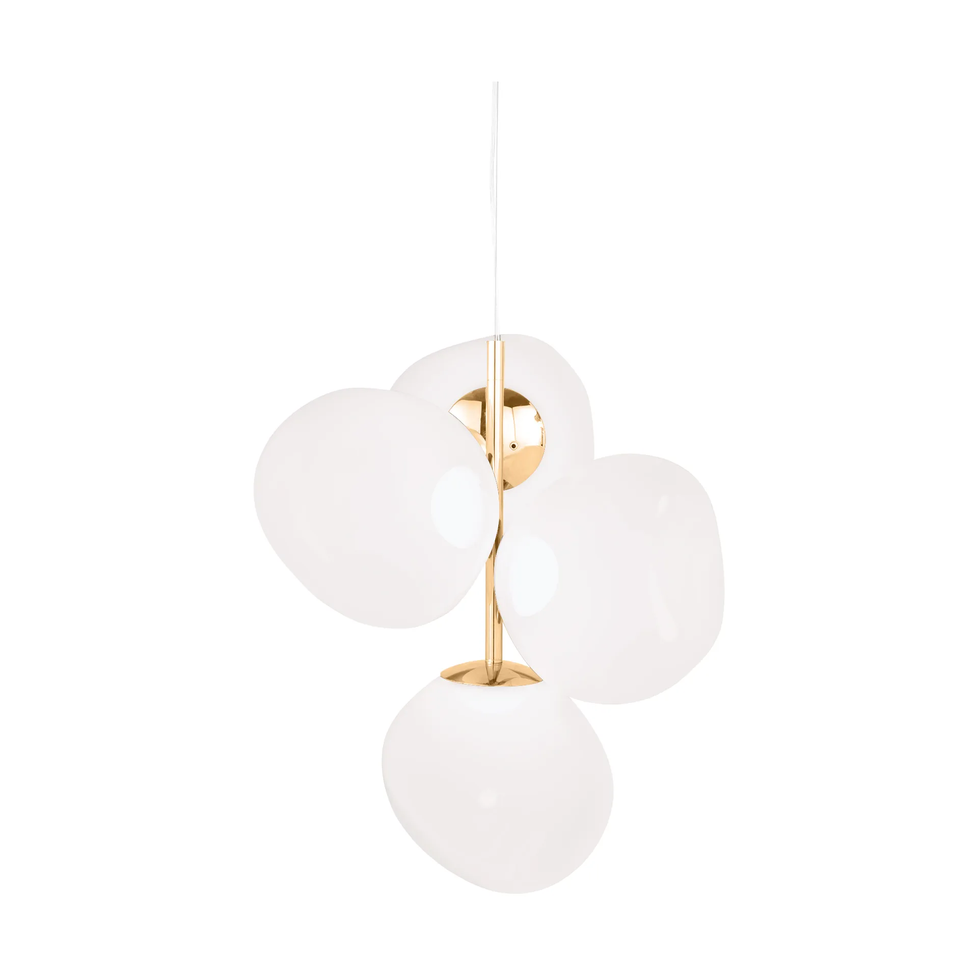 Lámpara de araña Melt Chandelier pequeña LED 103 cm, Ópalo-Dorado Tom Dixon