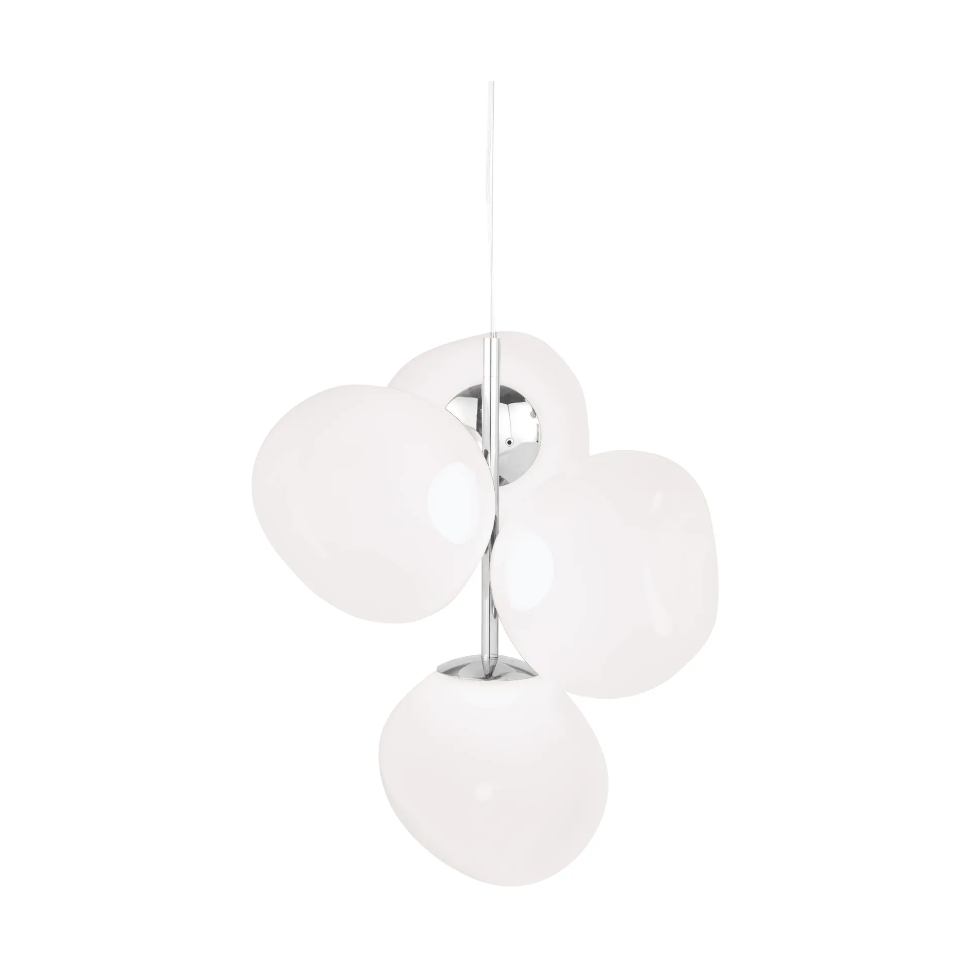 Lámpara de araña Melt Chandelier pequeña LED 103 cm, Ópalo-plateado Tom Dixon