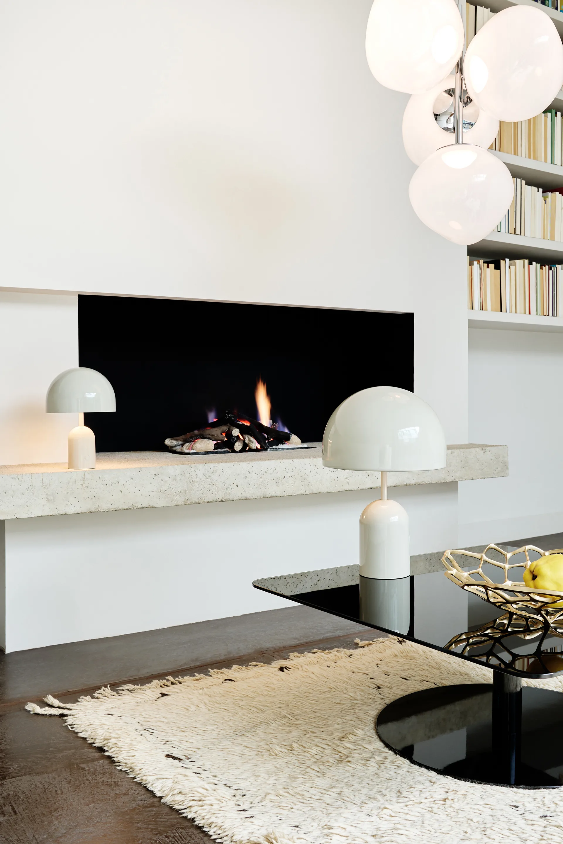 Lámpara de araña Melt Chandelier pequeña LED 103 cm, Ópalo-plateado Tom Dixon