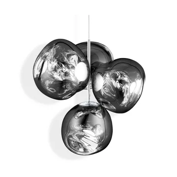 Lámpara de araña Melt Chandelier pequeña LED 103 cm - Plateado - Tom Dixon