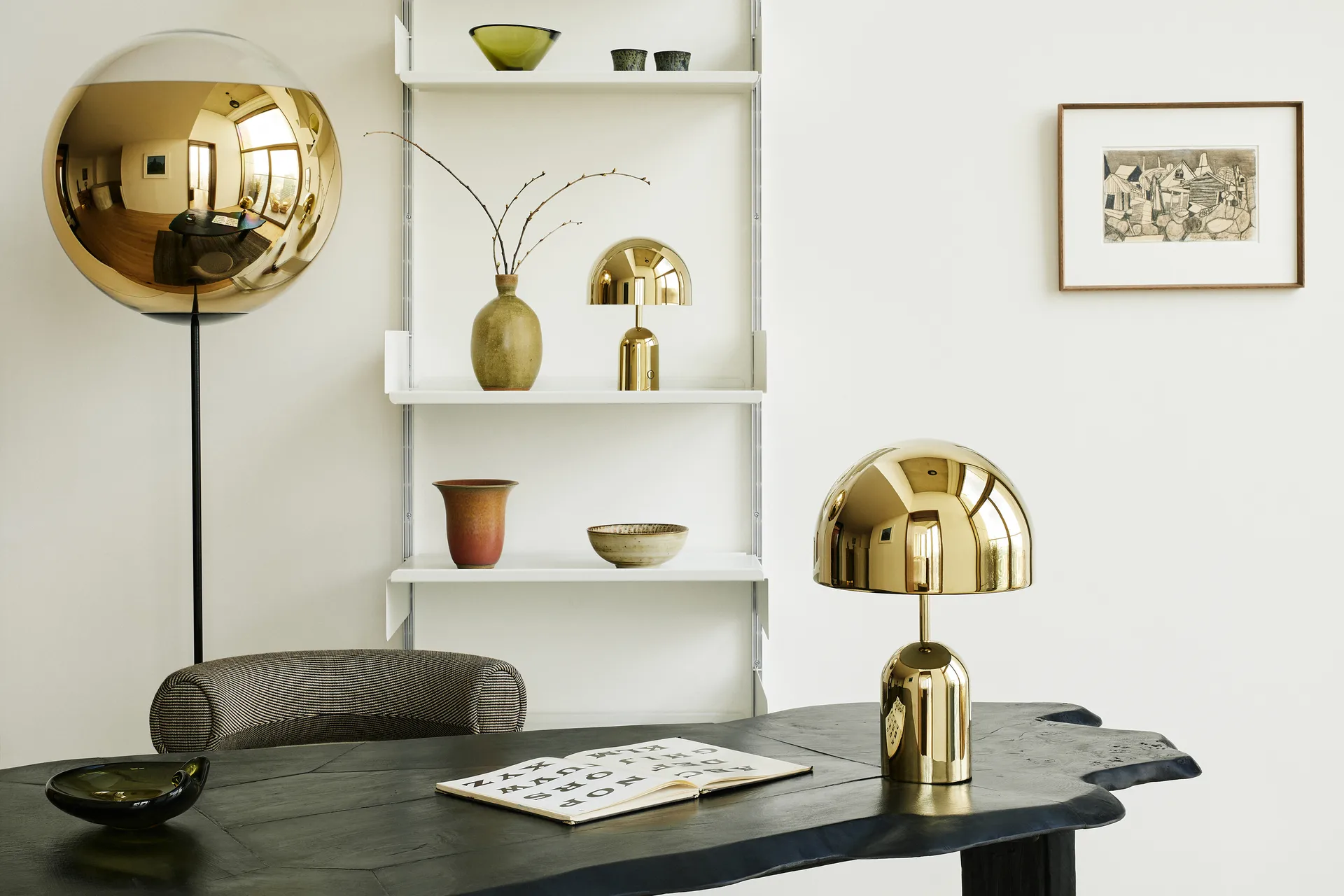 Lámpara de mesa Bell Portable, Dorado Tom Dixon