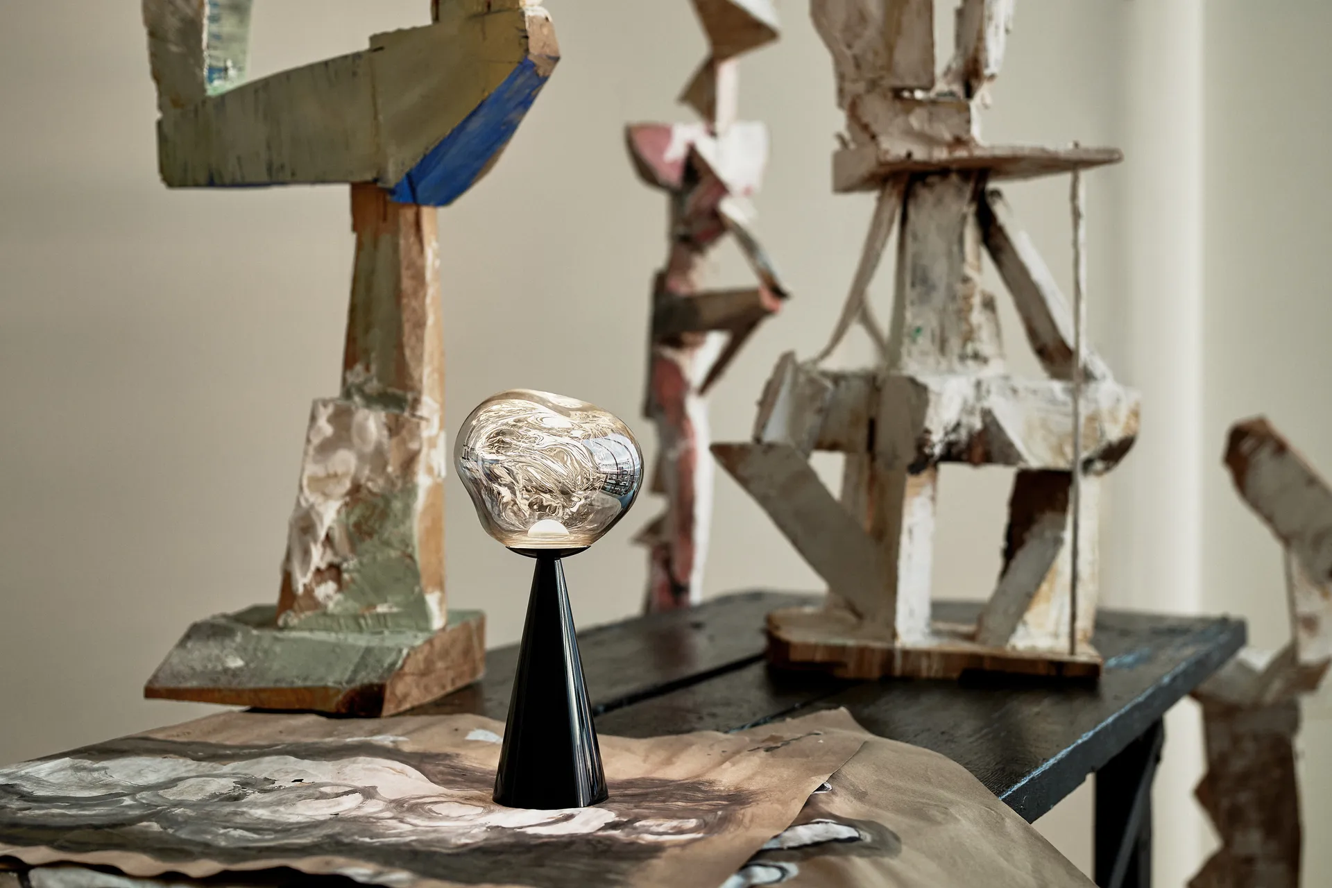 Lámpara de mesa Melt Portable LED 28,5 cm, Negro Tom Dixon