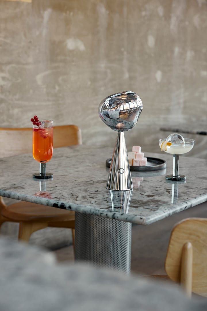 Lámpara de mesa Melt Portable LED 28,5 cm, Plateado Tom Dixon