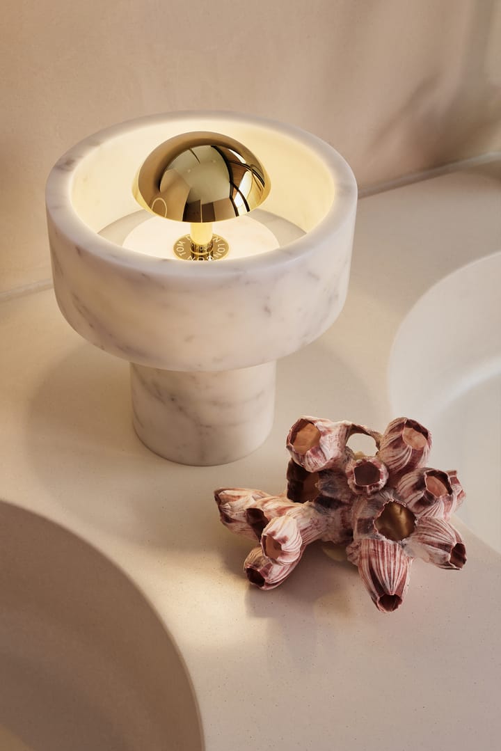 Lámpara de mesa Stone Portable LED 28 cm, Marble-gold Tom Dixon