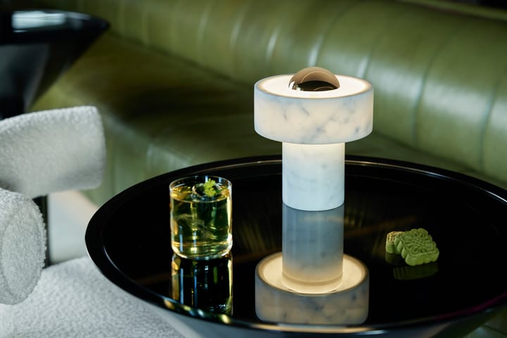 Lámpara de mesa Stone Portable LED 28 cm, Marble-gold Tom Dixon
