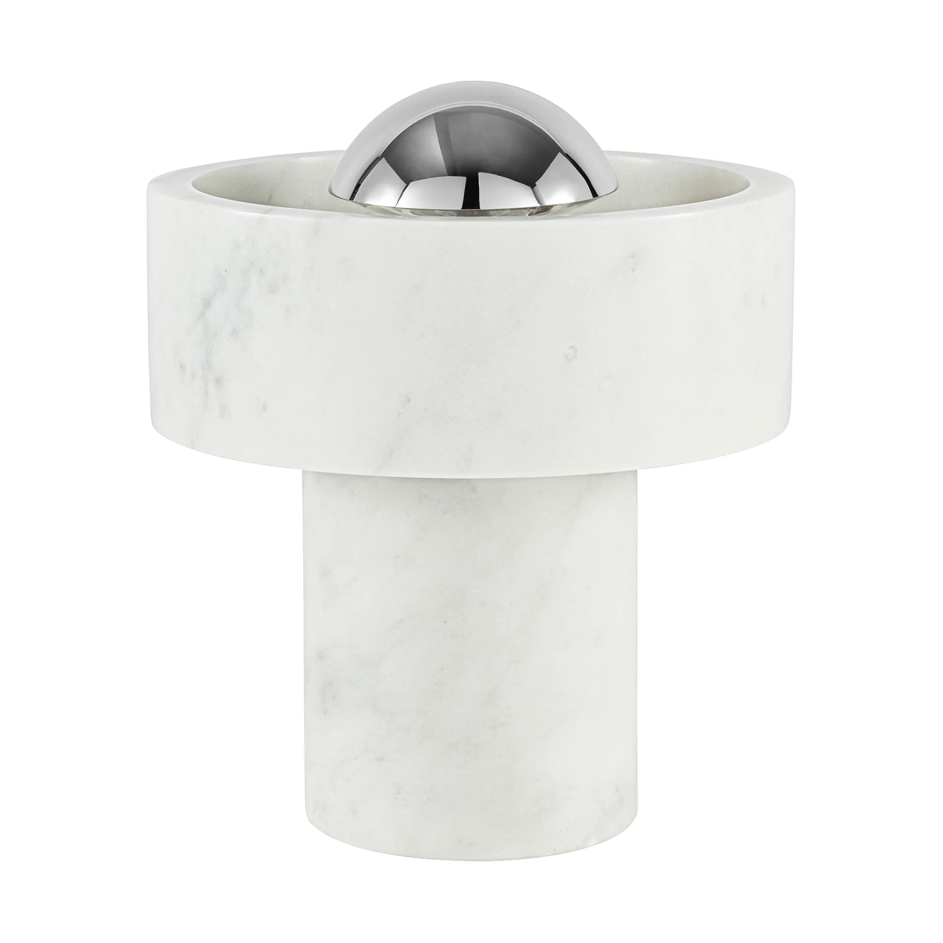 Lámpara de mesa Stone Portable LED 28 cm, Marble-plateado Tom Dixon
