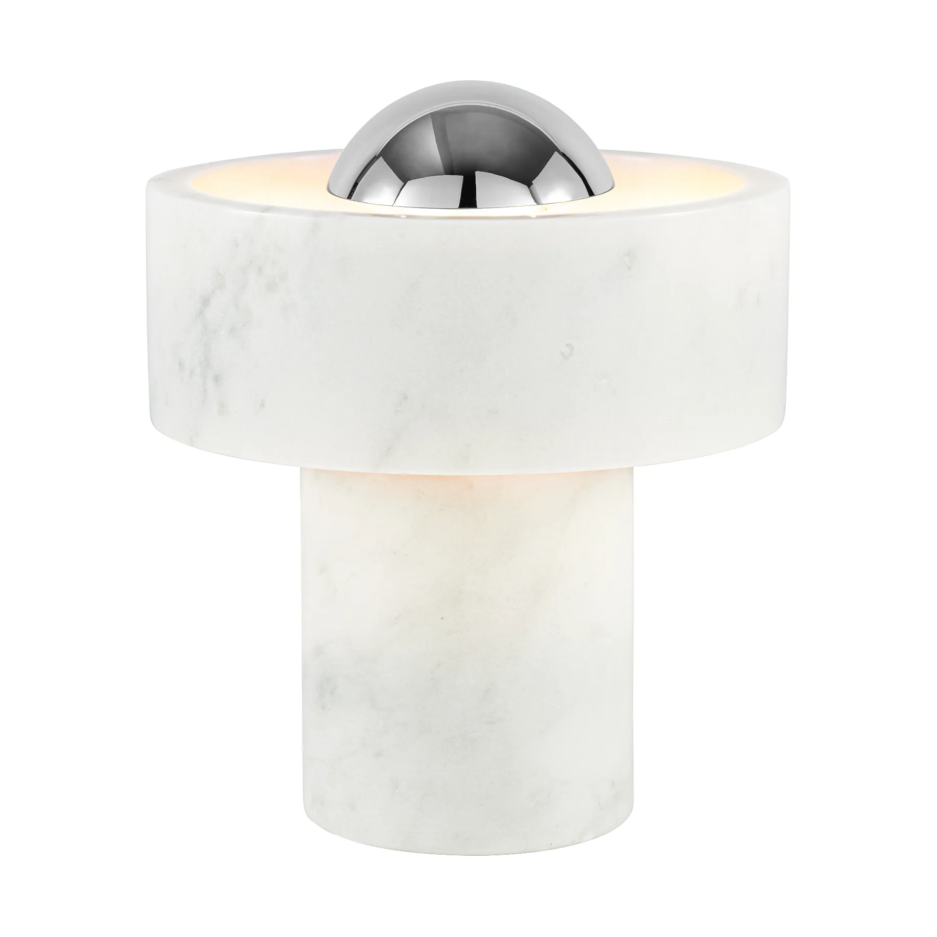 Lámpara de mesa Stone Portable LED 28 cm, Marble-plateado Tom Dixon