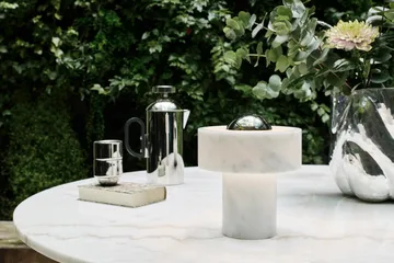Lámpara de mesa Stone Portable LED 28 cm - Marble-plateado - Tom Dixon