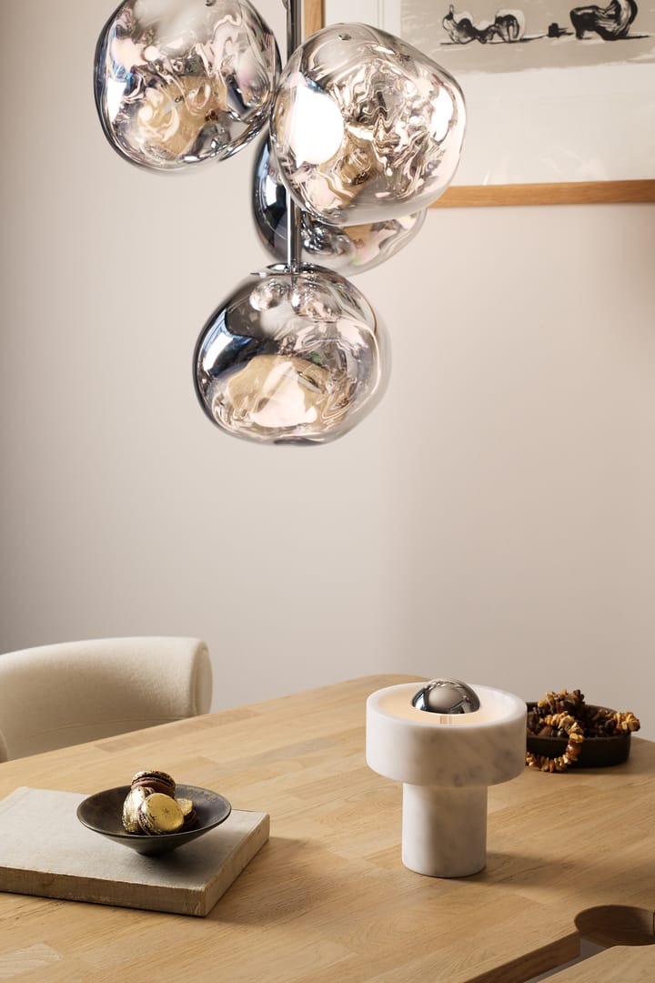 Lámpara de mesa Stone Portable LED 28 cm, Marble-silver Tom Dixon