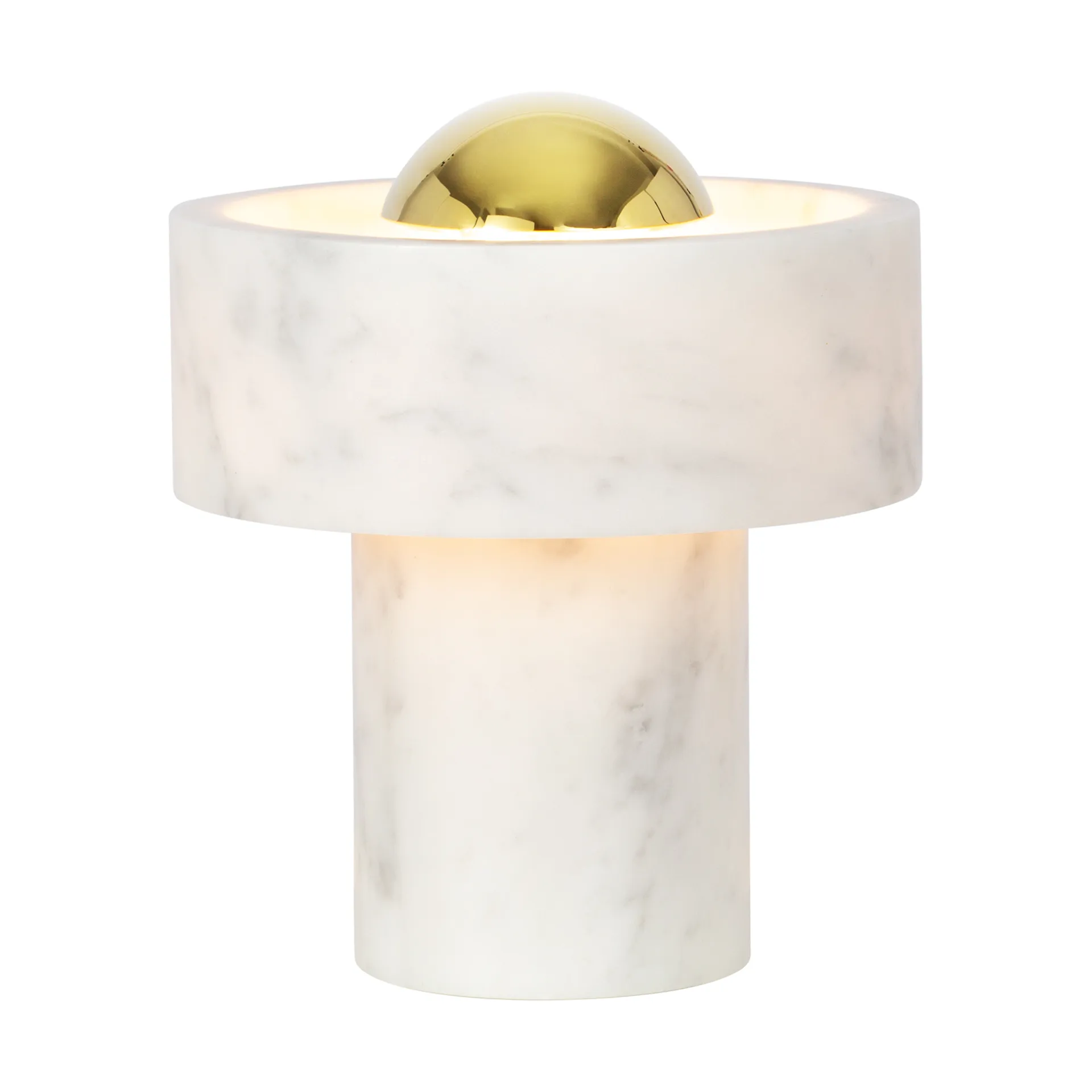 Lámpara de mesa Stone Portable LED 28 cm, Marmol-dorado Tom Dixon