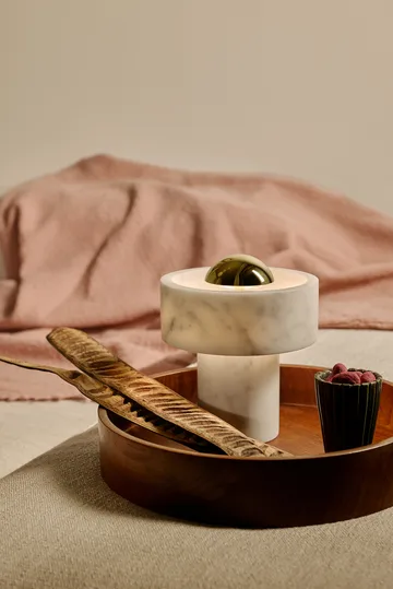 Lámpara de mesa Stone Portable LED 28 cm - Marmol-dorado - Tom Dixon