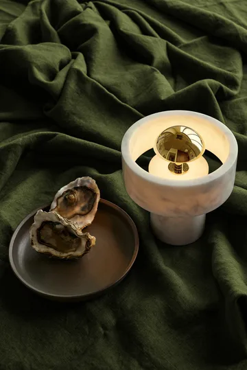 Lámpara de mesa Stone Portable LED 28 cm - Marmol-dorado - Tom Dixon