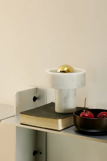 Lámpara de mesa Stone Portable LED 28 cm - Marmol-dorado - Tom Dixon