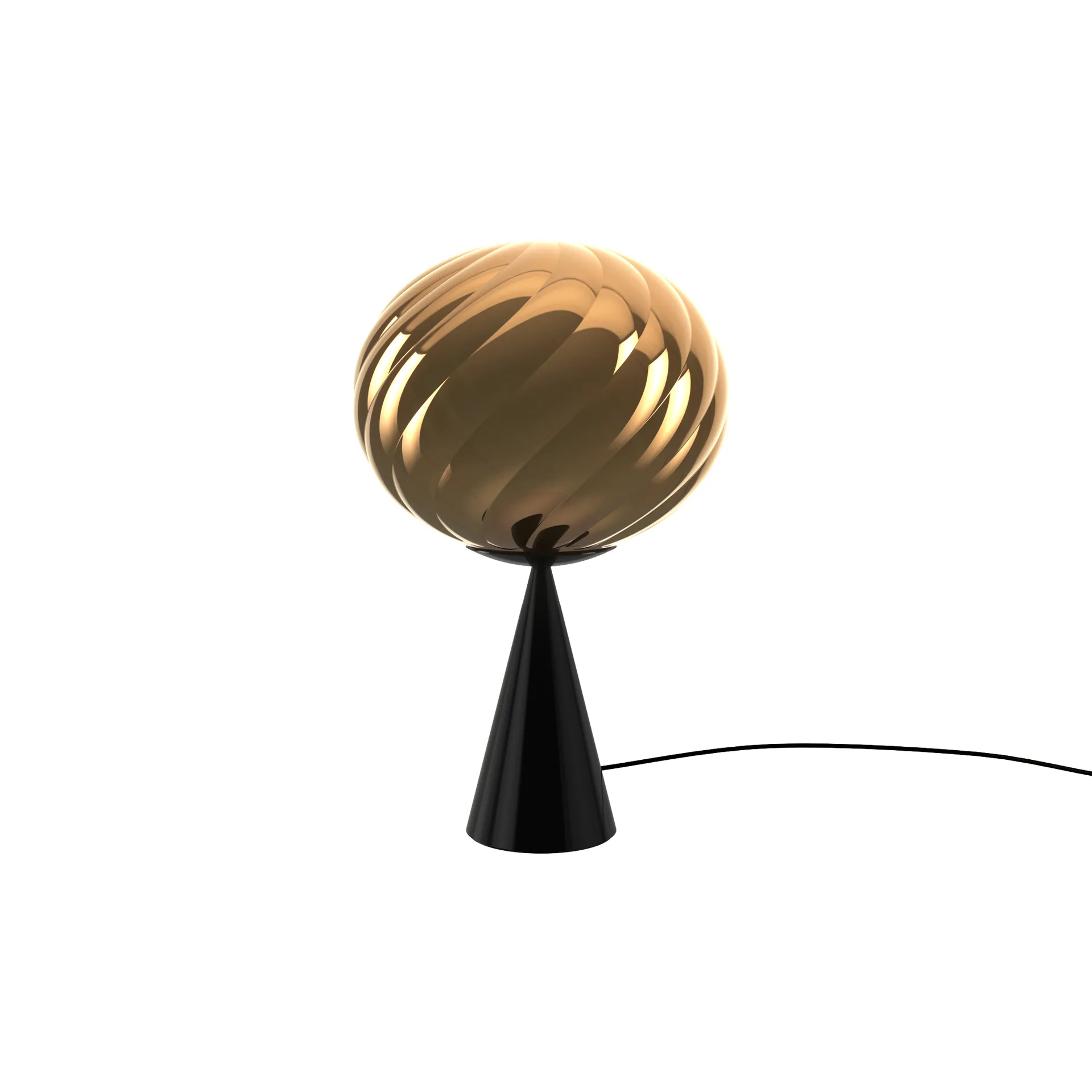Lámpara de mesa Whirl cone fat, Dorado-negro Tom Dixon