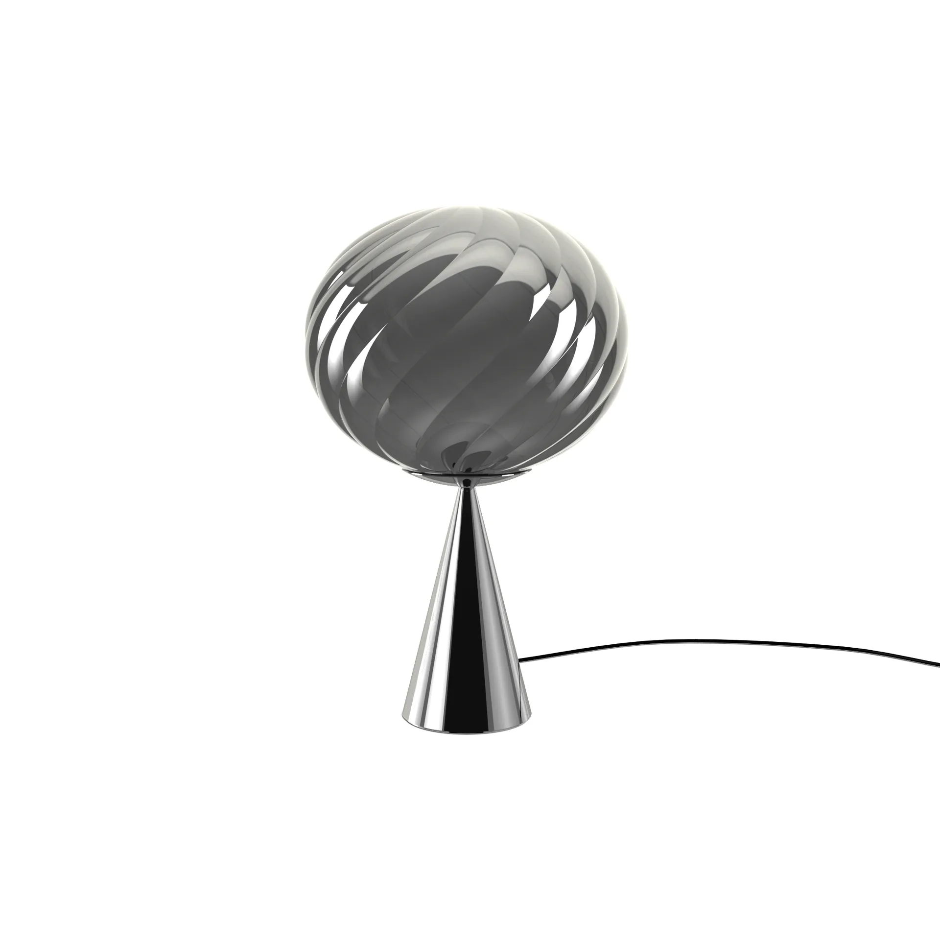 Lámpara de mesa Whirl cone fat, Plateado-negro Tom Dixon