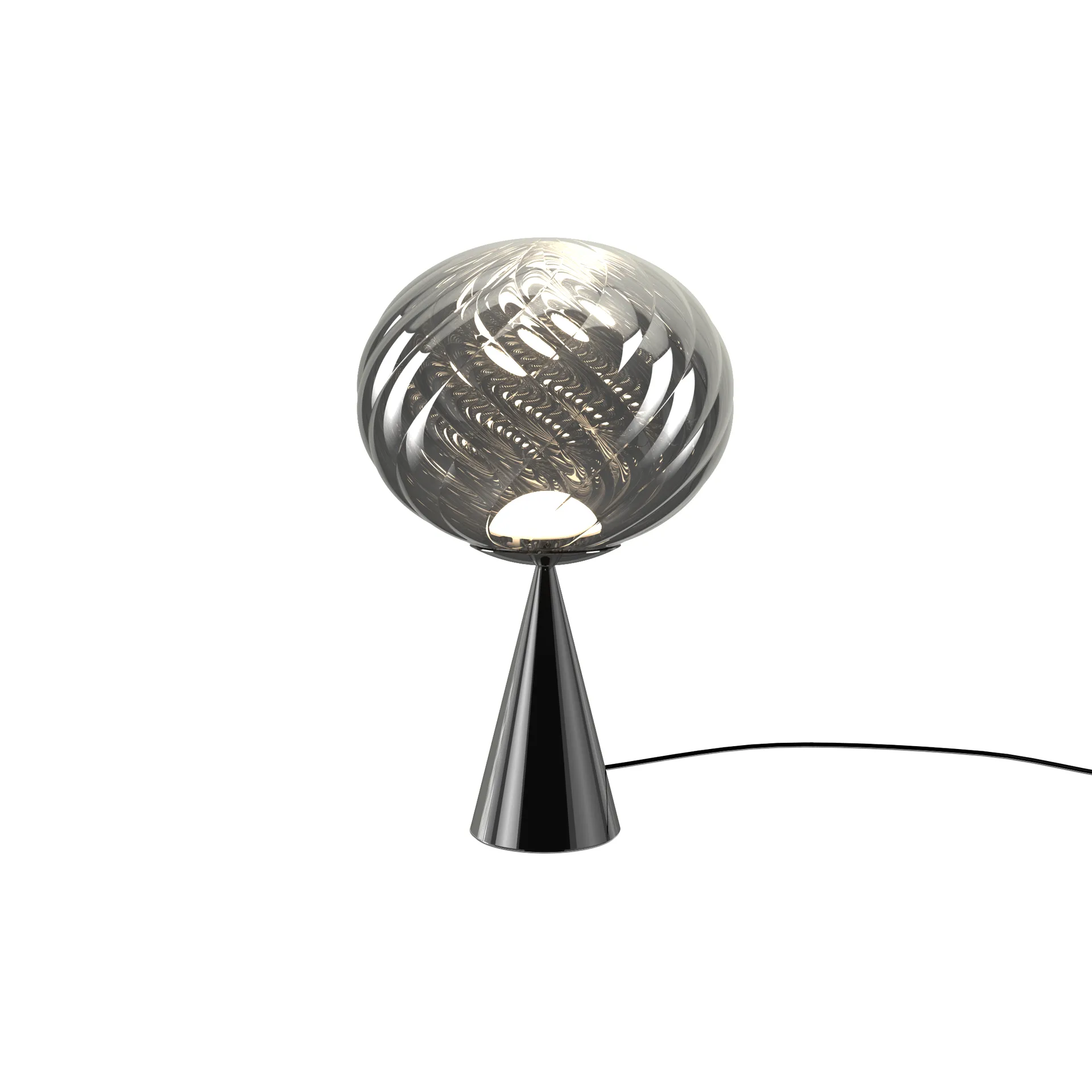 Lámpara de mesa Whirl cone fat, Plateado-negro Tom Dixon