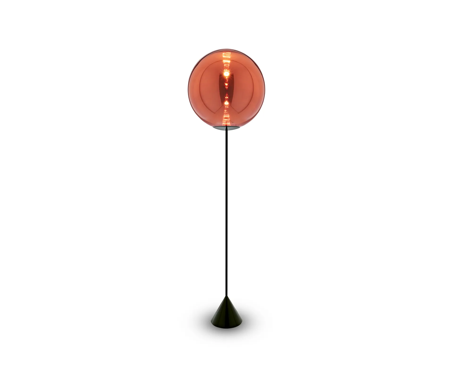 Lámpara de pie Globe Cone slim LED 180 cm, Cobre Tom Dixon