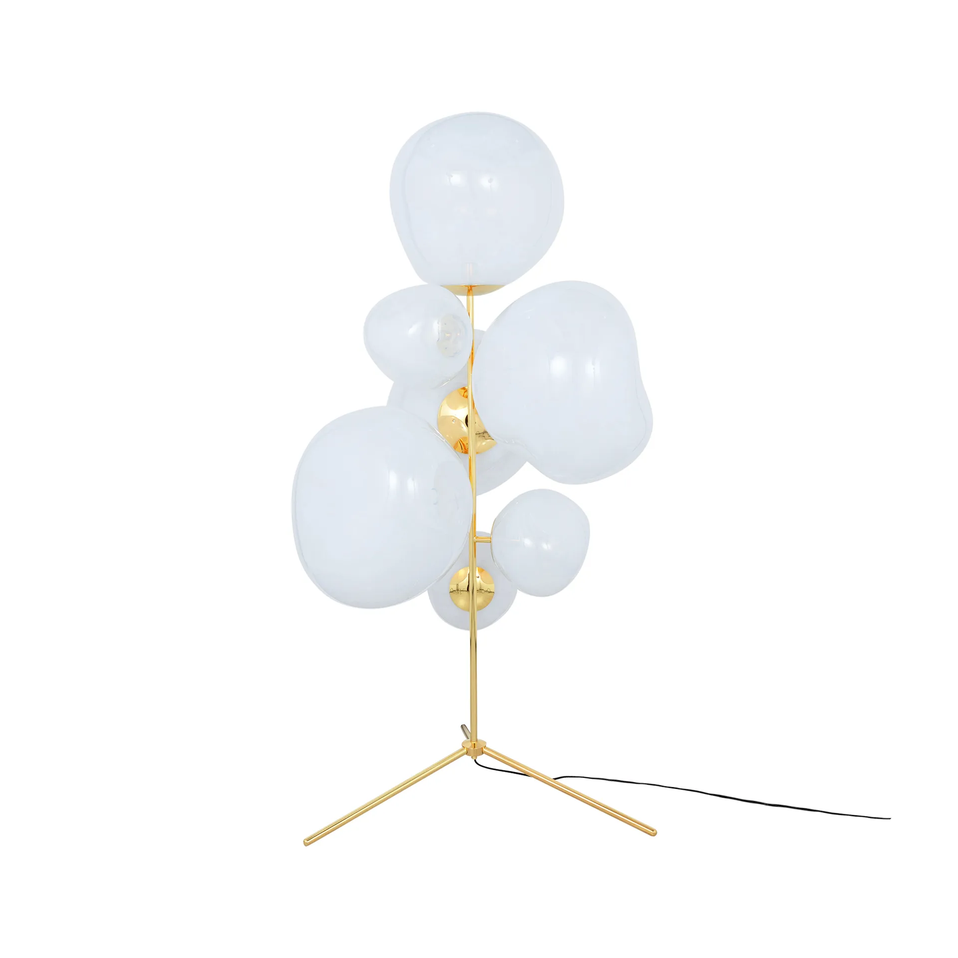 Lámpara de pie Melt Chandelier LED 175 cm, Ópalo-Dorado Tom Dixon
