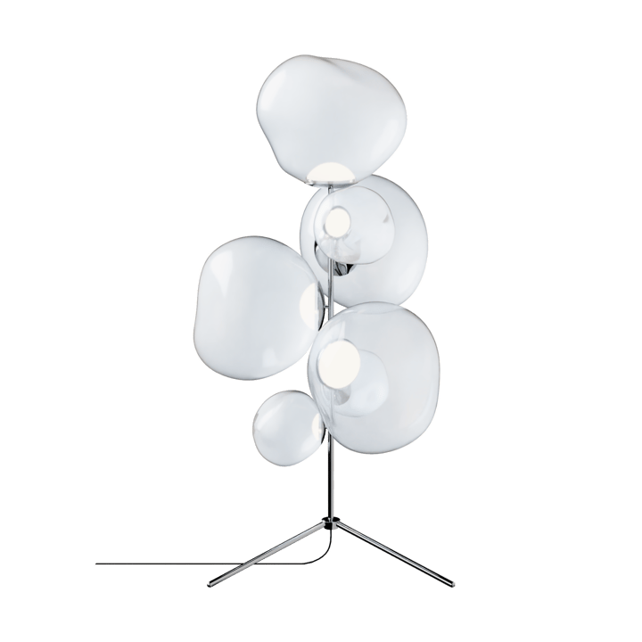 Lámpara de pie Melt Chandelier LED 175 cm - Ópalo-Plateado - Tom Dixon