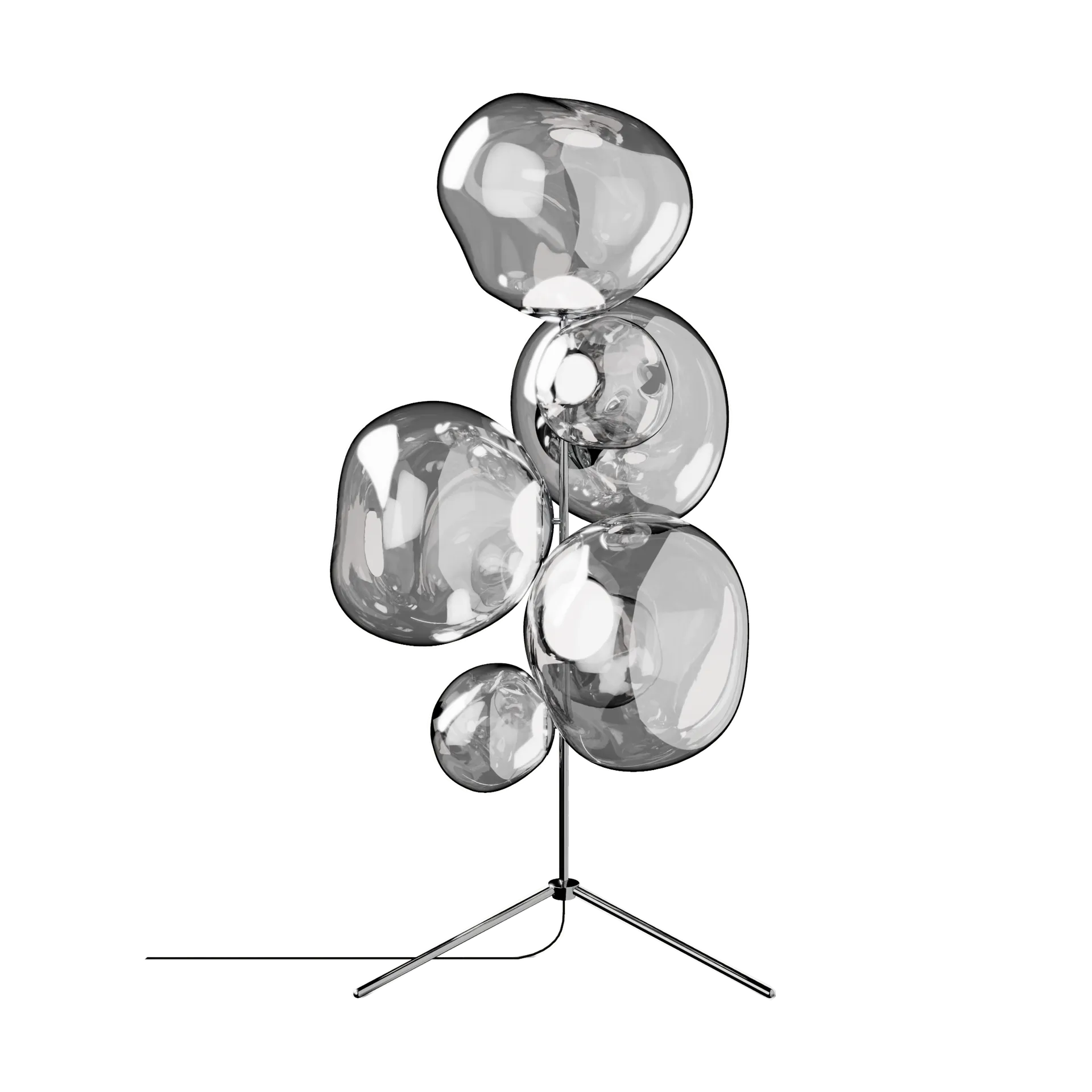 Lámpara de pie Melt Chandelier LED 175 cm, Plateado Tom Dixon