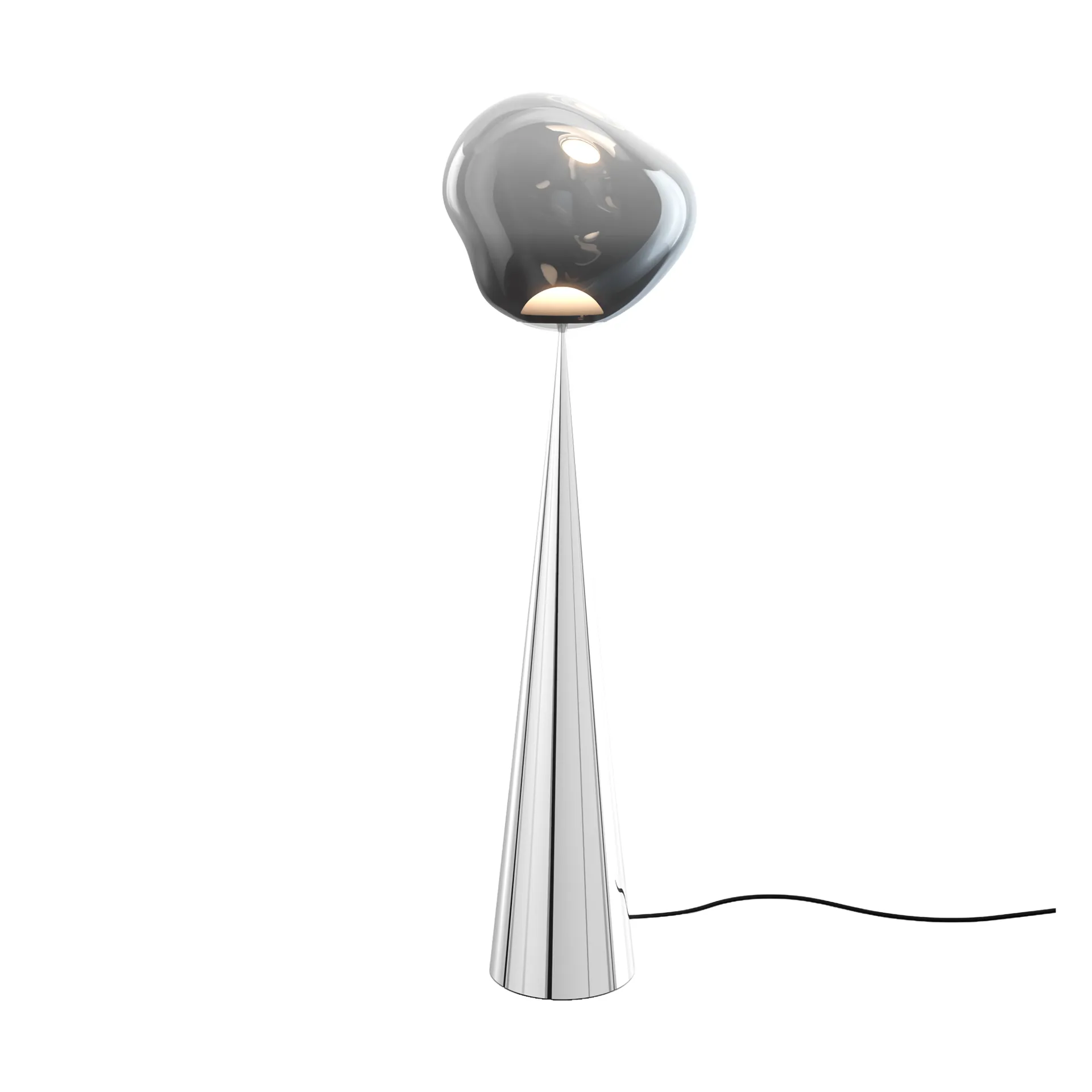 Lámpara de pie Melt Cone fat LED 174,5 cm, Níquel-plateado Tom Dixon