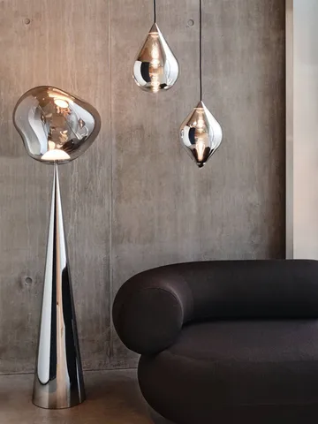 Lámpara de pie Melt Cone fat LED 174,5 cm - Níquel-plateado - Tom Dixon