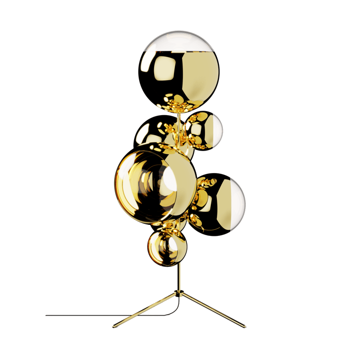 Lámpara de pie Mirror Ball chandelier LED 181 cm - Dorado - Tom Dixon