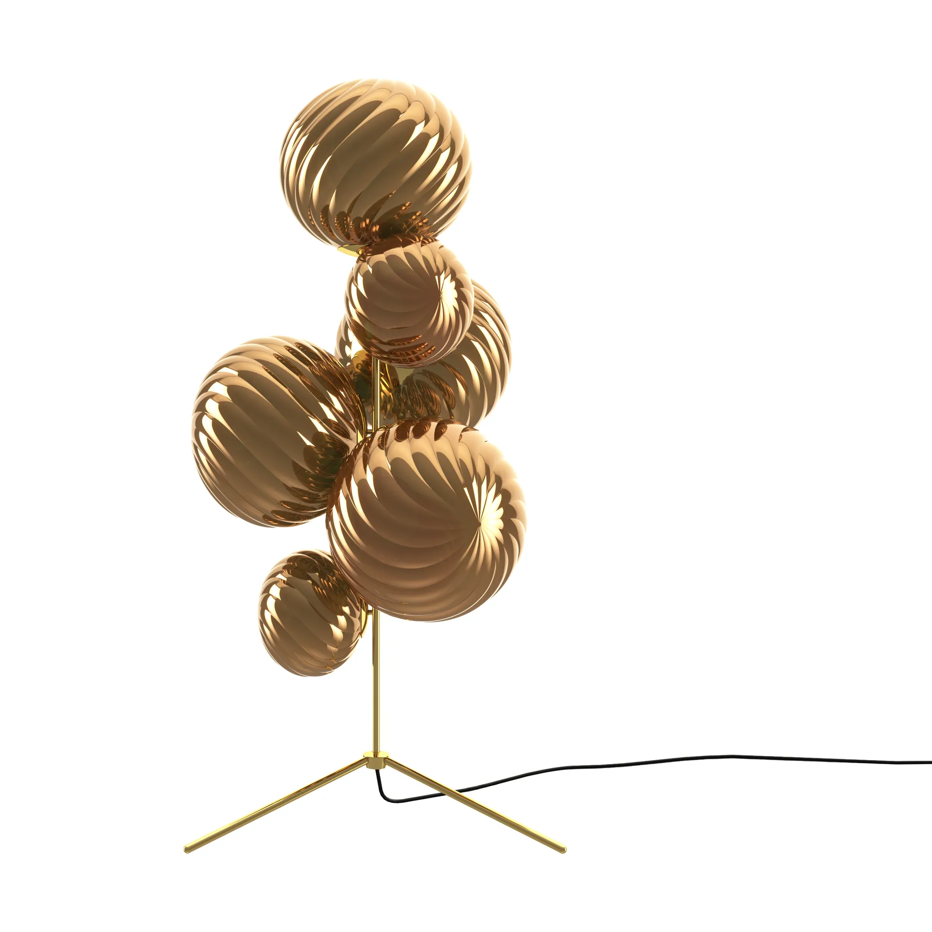Lámpara de pie Whirl chandelier, Dorado  Tom Dixon
