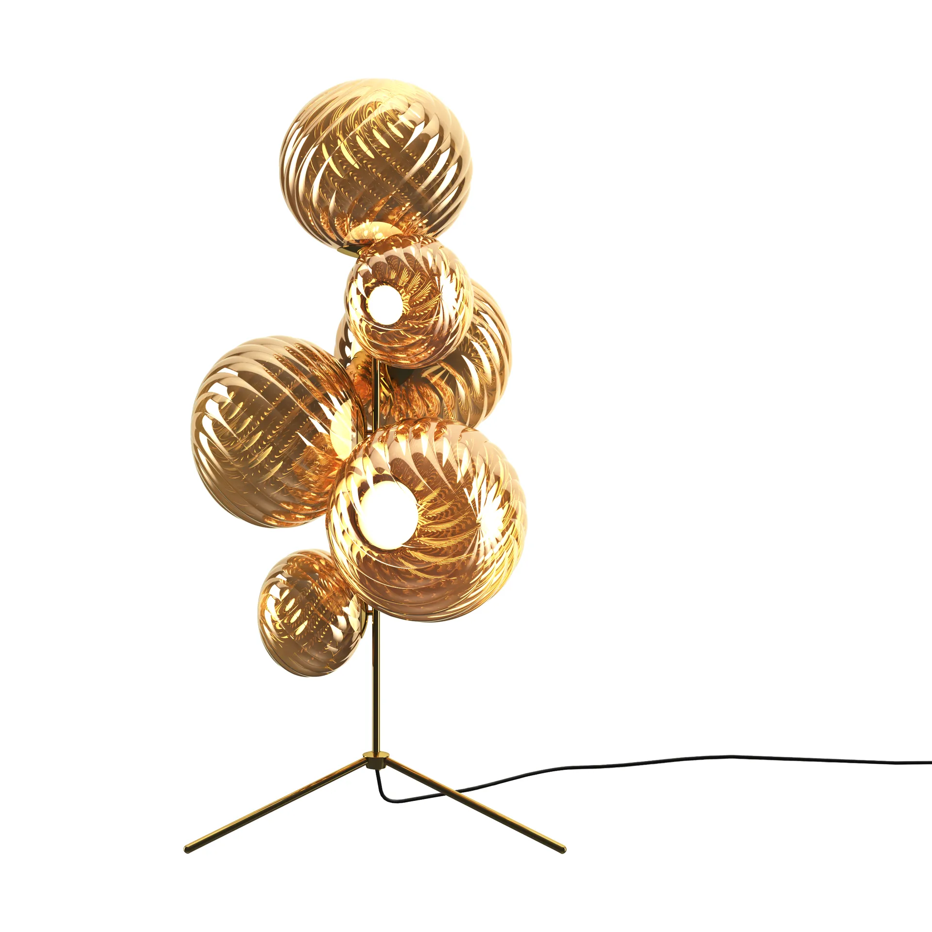 Lámpara de pie Whirl chandelier, Dorado  Tom Dixon