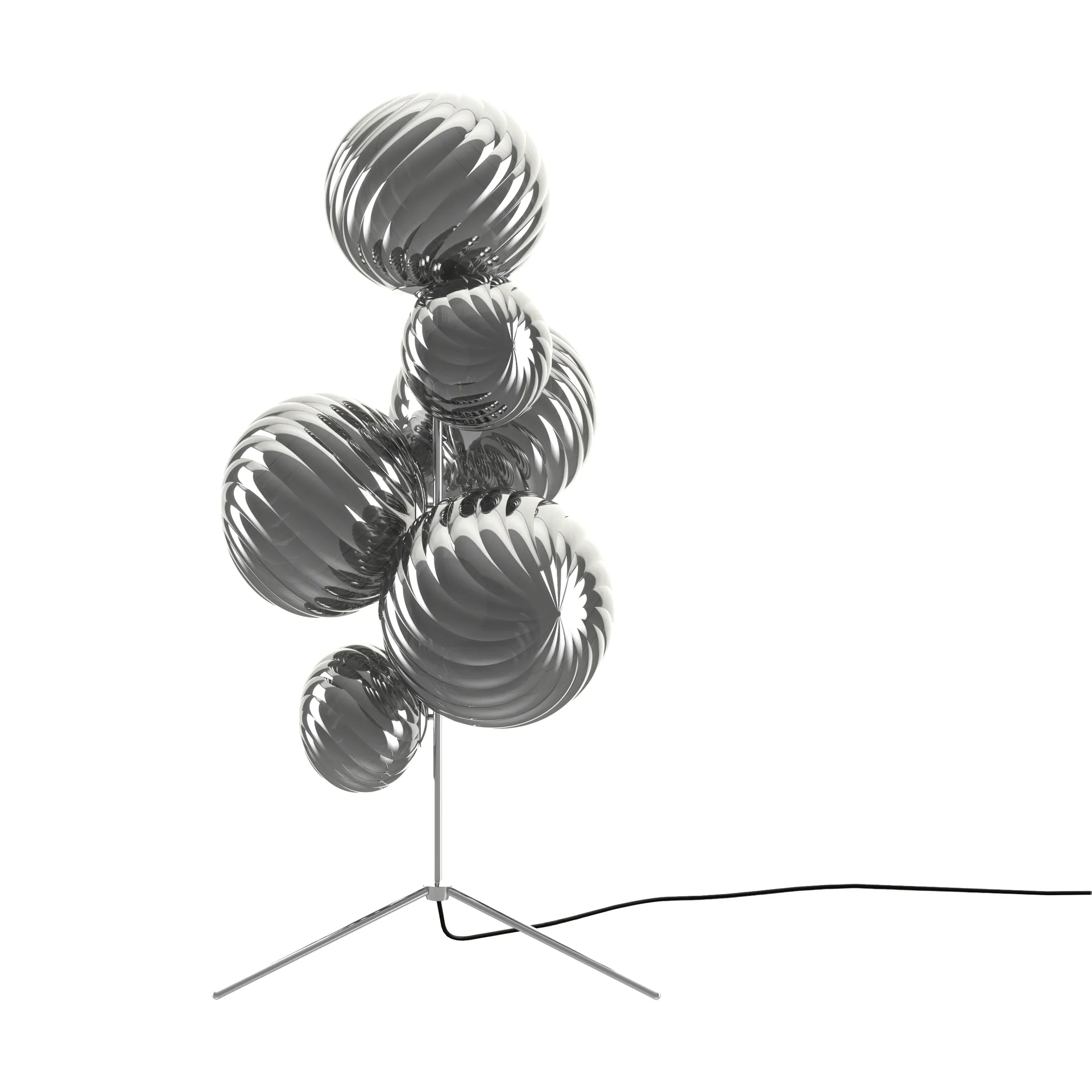 Lámpara de pie Whirl chandelier, Plateado  Tom Dixon