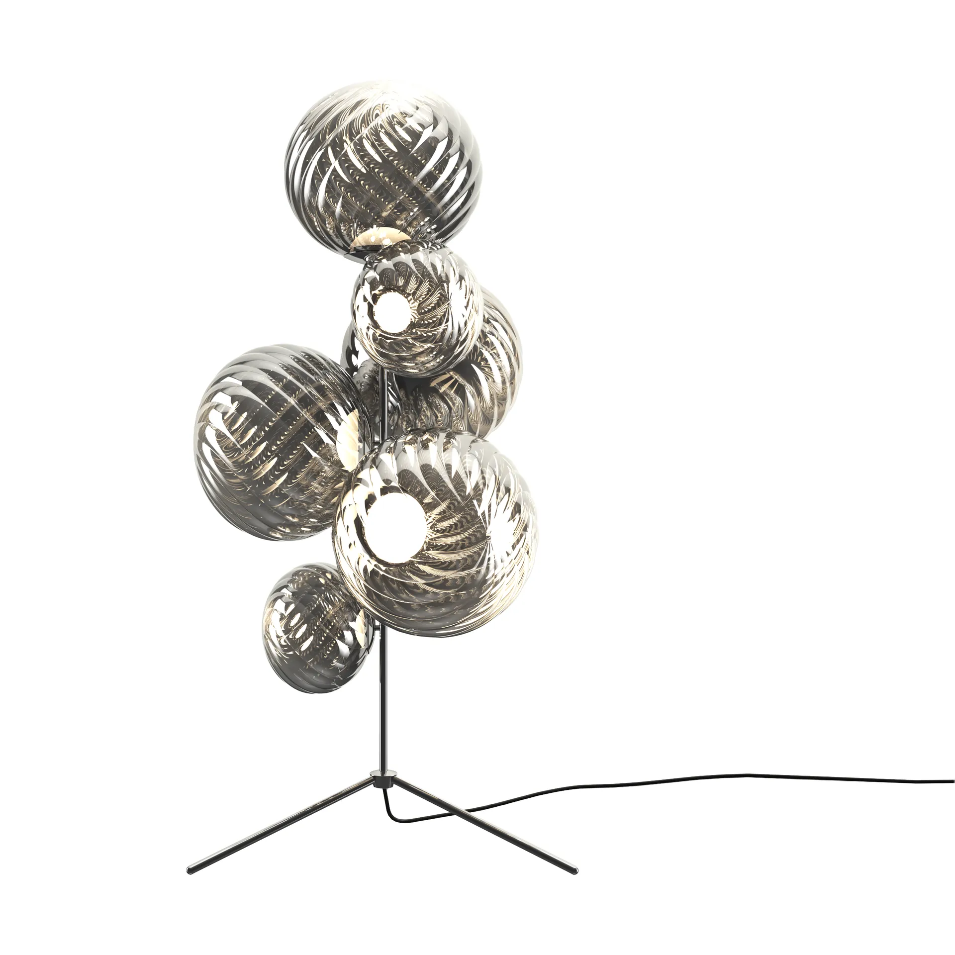 Lámpara de pie Whirl chandelier, Plateado  Tom Dixon