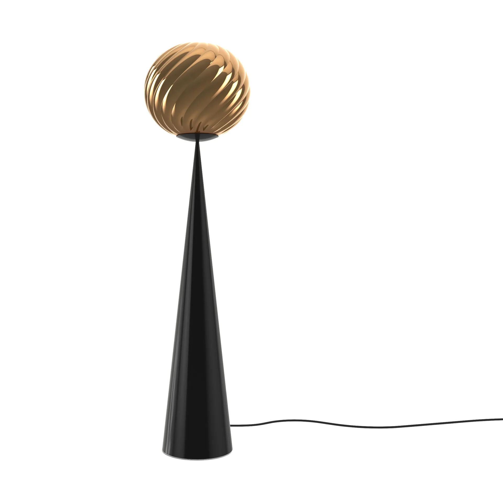 Lámpara de pie Whirl cone fat, Dorado-negro Tom Dixon